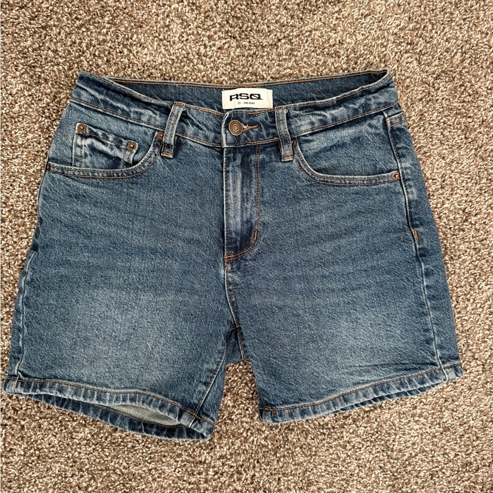 RSQ Dark Blue midi Jean Shorts